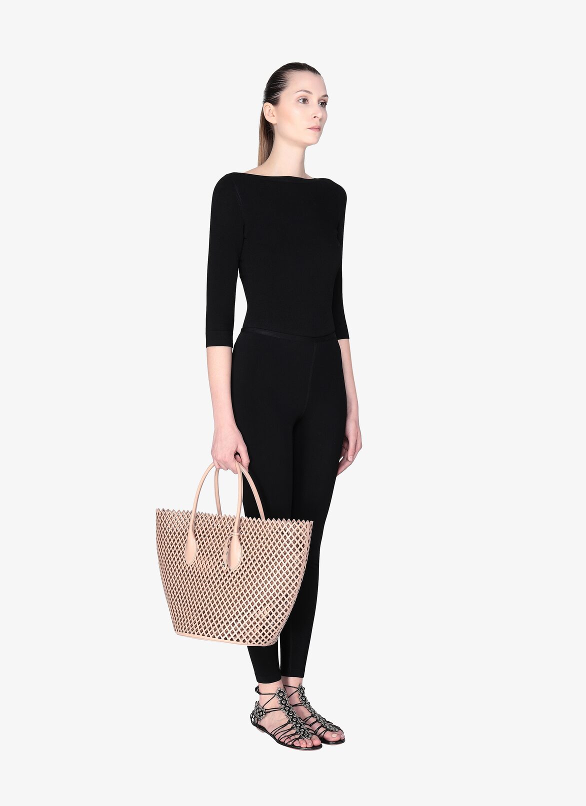 LATIFA MEDIUM CUIR LUX LOSANGE SAND ALAÏA SANDY  LATIFA MEDIUM CUIR LUX LOSANGE SAND